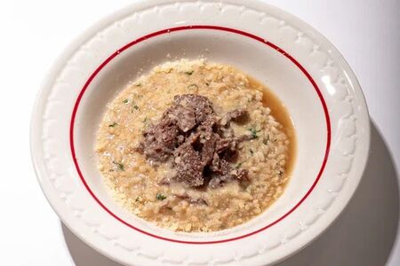 Ризотто с говяжьей щекой и соусом демиглас