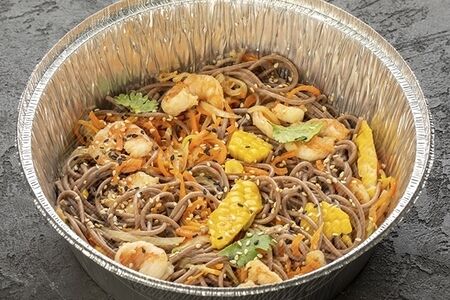 Лапша с креветками