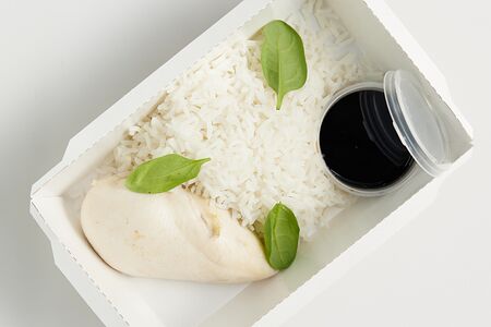 Куриное филе отварное с рисом 