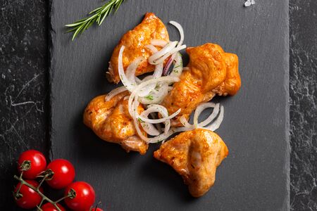 Шашлык из филе куриного с грибами