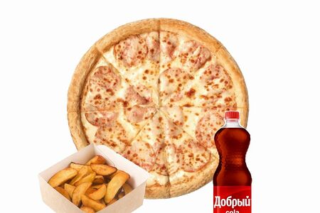 Комбо на двоих ( Ветчинная 25 см, картошка дольки, добрый кола 0,5л)