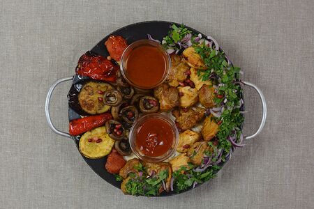 Шашлычный рай с овощами 