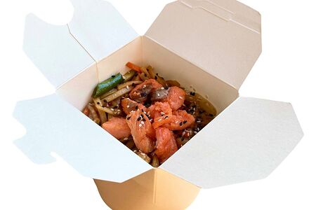 Вок с семгой