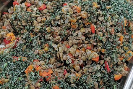 Чечевица с овощами