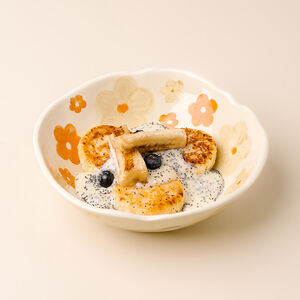 Сырники с маковой сгущёнкой и жареным бананом