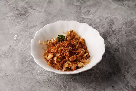 Жареный рис с креветками и осьминогом