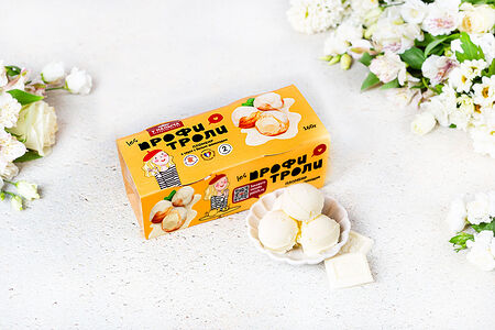 Профитроли с начинкой Пломбир в соусе с белым шоколадом