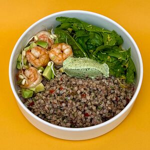 Зелёная гречка с авокадо