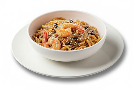 Удон с креветками