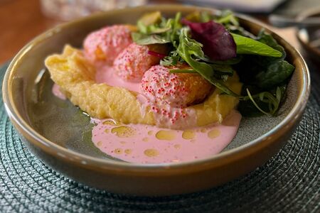 Крабовая котлета с картофельным пюре