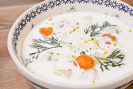 Уха из судака со сливками