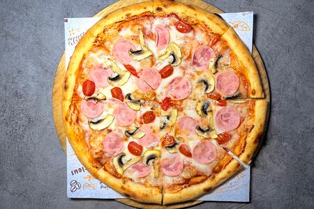 Грибы и ветчина