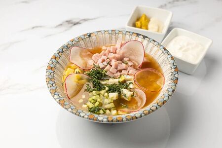 Окрошка с ветчиной