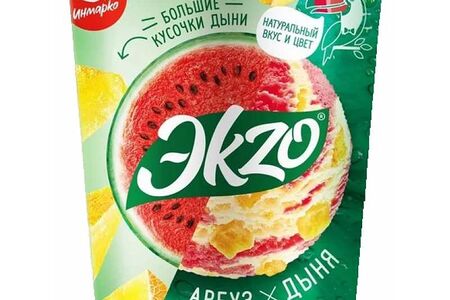 Ekzo мороженое молочное Арбуз-Дыня с кусочками дыни
