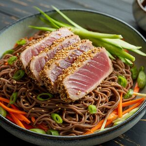 Гречневая лапша с тунцом татаки