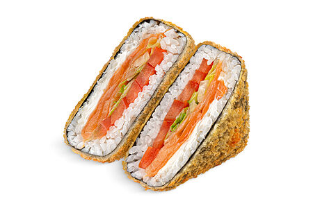 Онигири с лососем темпура