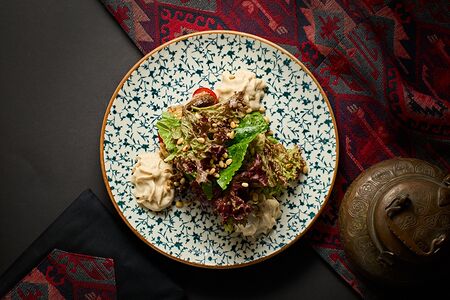 Салат с баклажанами и ореховым муссом