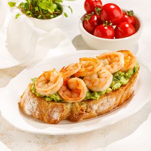 Брускетта с креветкой