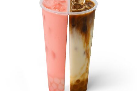 Кокос-клубника с кокосовым желе и Банановое латте с джем боллами