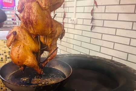 Курица в тандыре с ореховой начинкой