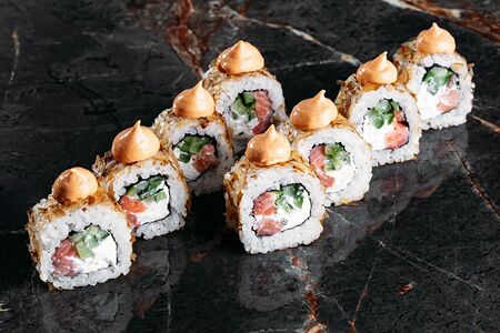 Бонито с копченым лососем