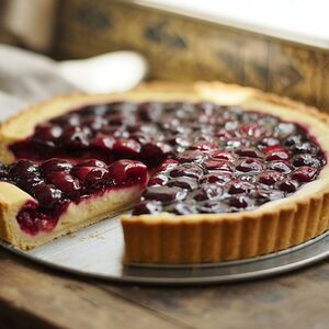 Вишневый пирог с заварным кремом