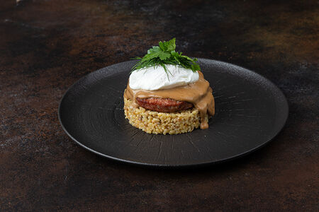 Сочная котлета из индейки с булгуром и грибами