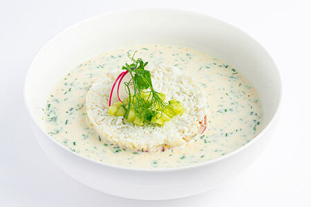 Окрошка с говядиной на кефире