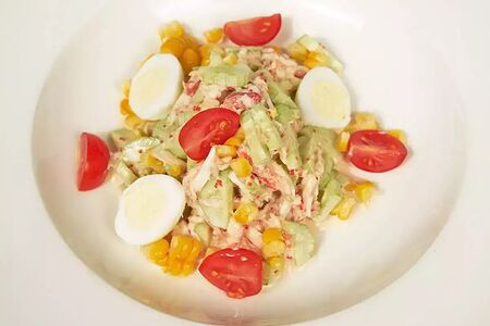 Детский салат крабовый