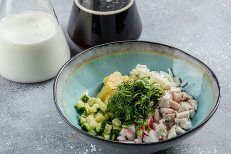 Окрошка с курицей