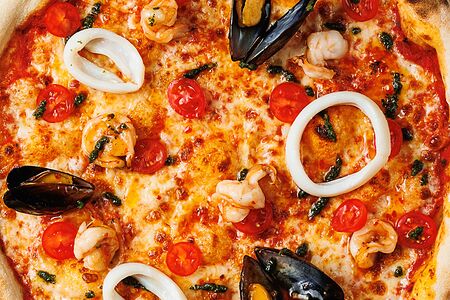 Пицца с морепродуктами