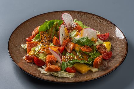 С лососем терияки и манго