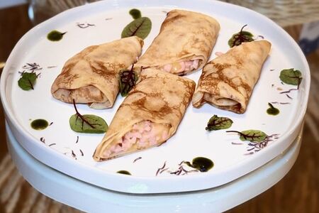 Блины с ветчиной и сыром