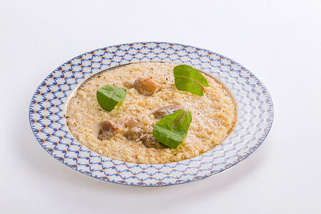 Сливочное ризотто с белыми грибами и трюфельным маслом