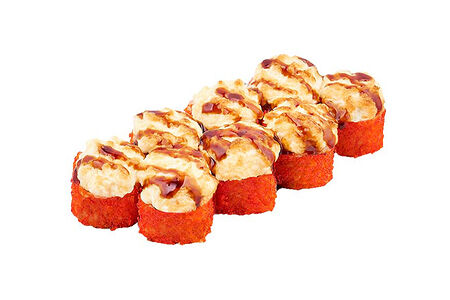 Запечённый ролл с крабом и сыром