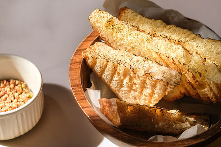 Хлебная тарелка, карамельное масло с семечками