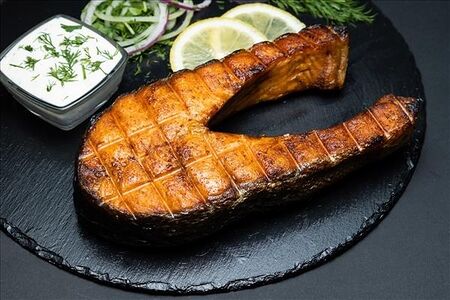 Семга на углях