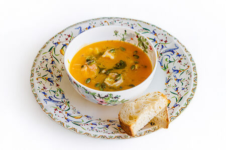 Крем-суп из тыквы с креветками