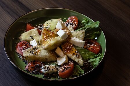 С хрустящими баклажанами