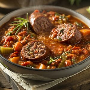 Итальянское рагу с домашними сосисками