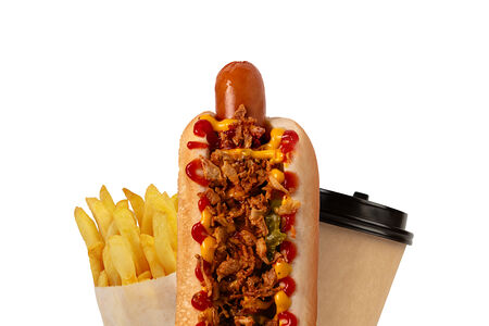 Хот-дог комбо с куриной колбаской