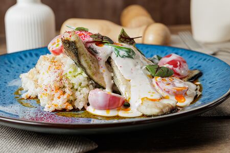 Запеченный Сибас в сливочном соусе