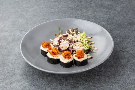 Ролл Краб с жареной креветкой и соусом айоли