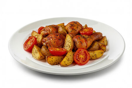 Картофель с курицей запеченный