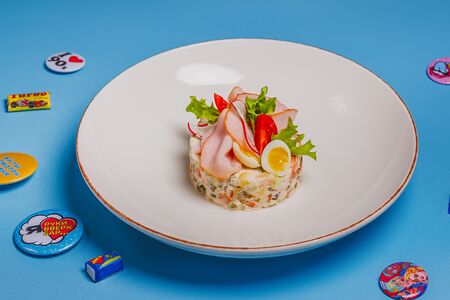 Оливье с креветкой