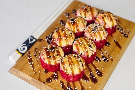 Калифорния запеченная с лососем терияки