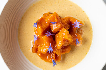 Печеная тыква с юдзу и ромашкой