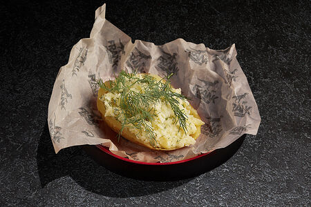 Печёный кинг картофель с моцареллой и зеленью