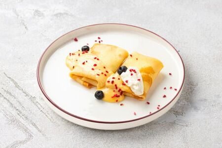 Блинчики с юдзу и кремом маскарпоне