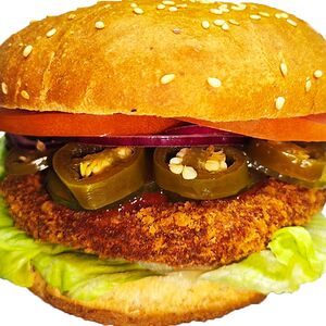 Острый бургер с куриной котлетой